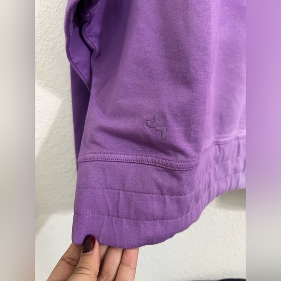 Joy Lab Top French Terry Tie Dye Cropped Sweatshirt White Purple Size XL - Picture 7 of 8